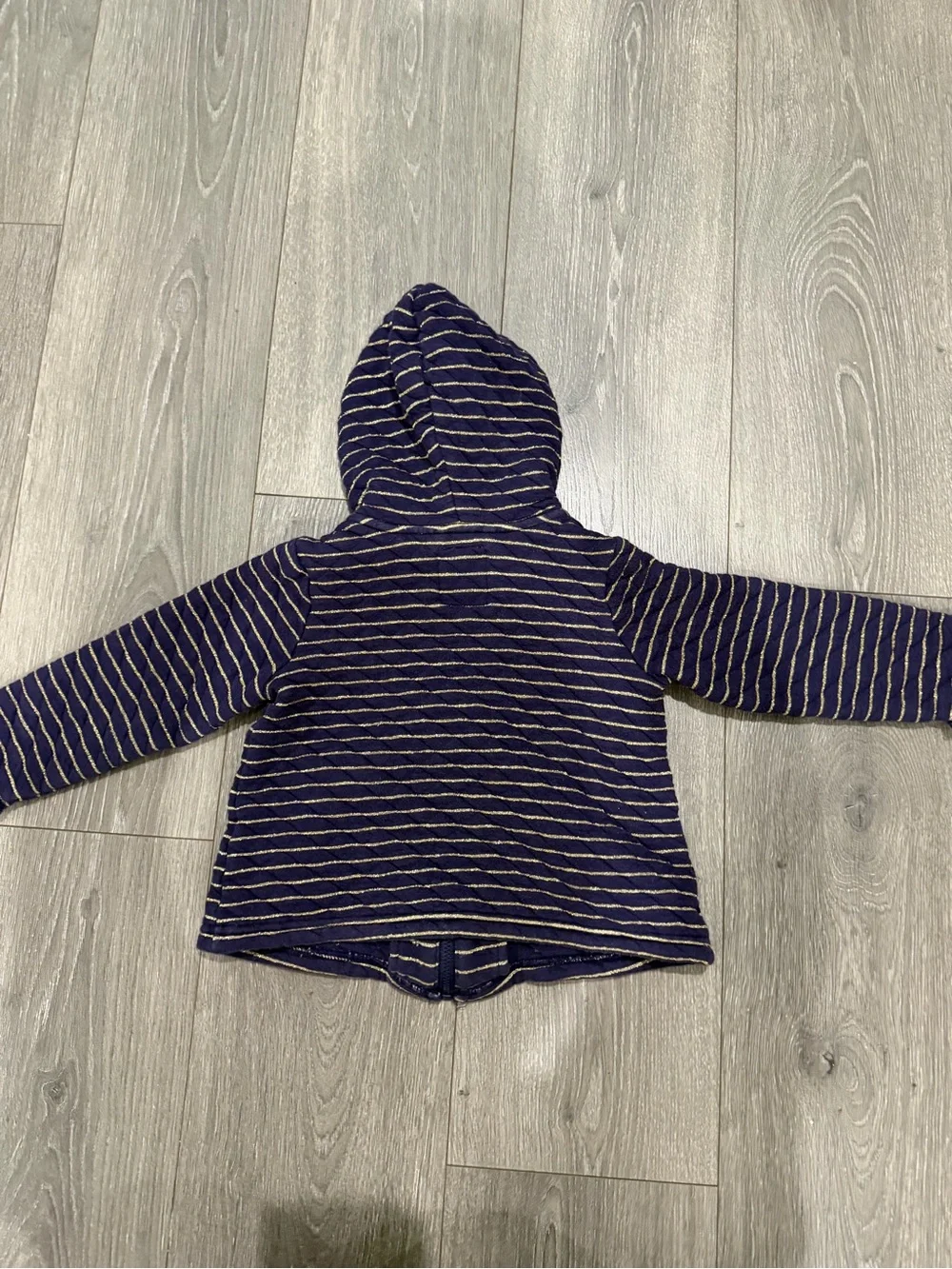 Gymboree Kids Navy Striped Hooded Zip Jacket size 3T